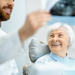 patient having dental implant consultation