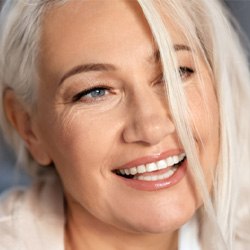 closeup of woman smiling 