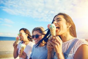 people eating ice cream