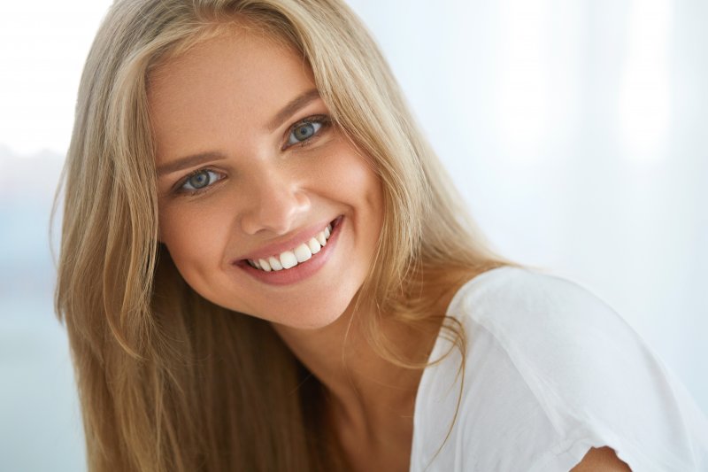 closeup of woman smiling 